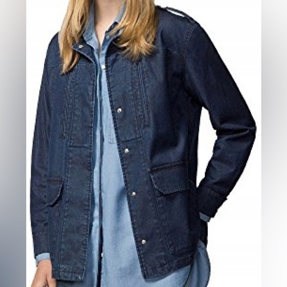 NWT Massimo Dutti Dark Denim Long Jacket - Picture 13 of 14